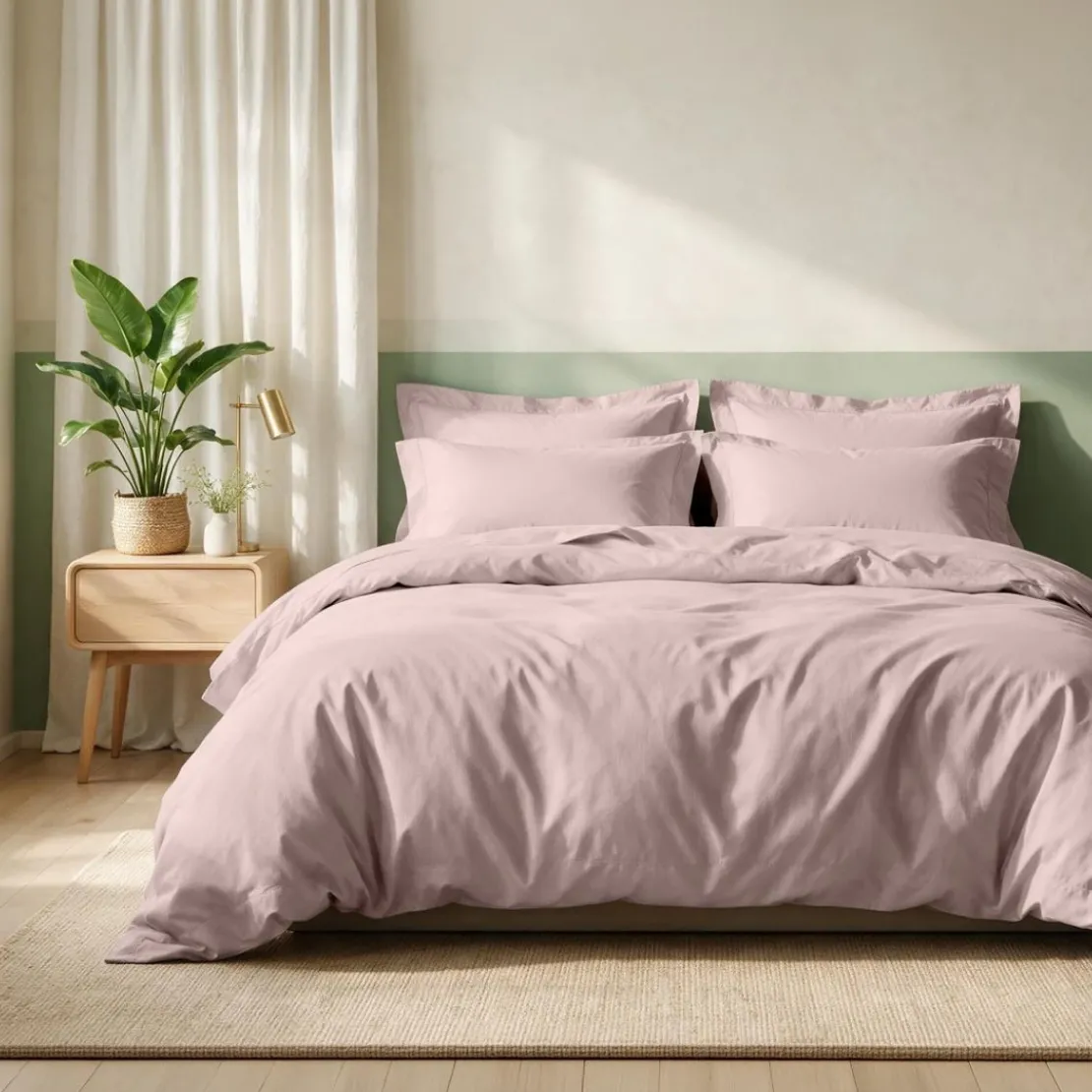 3S. x TertioHousse de couette coton - Beige - Rose Beige