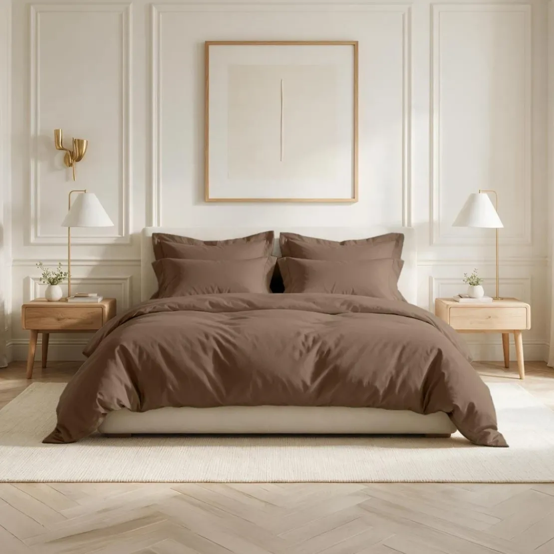 3S. x TertioHousse de couette coton - Taupe