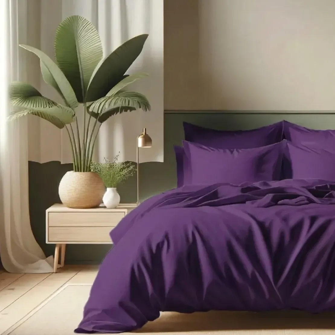 3S. x TertioHousse de couette coton - Violet