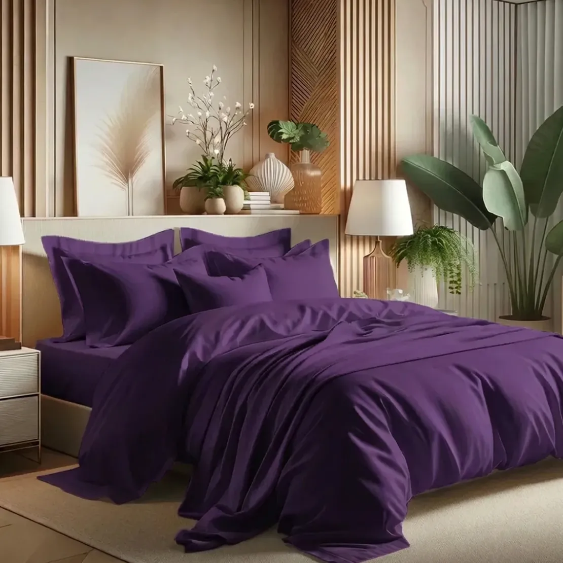 3S. x TertioHousse de couette coton - Violet