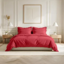 3S. x TertioHousse de couette Coton - Rouge - Carmin