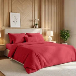 3S. x TertioHousse de couette Coton - Rouge - Carmin