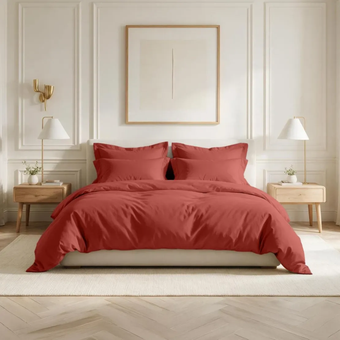 3S. x TertioHousse de couette coton - Terracotta