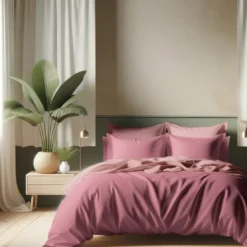3S. x TertioHousse de couette Coton - Vieux rose / Rose blush