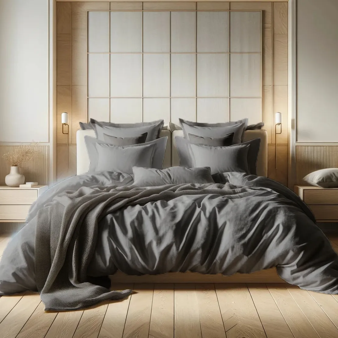 3S. x TertioHousse de couette gaze de coton - Gris - Anthracite