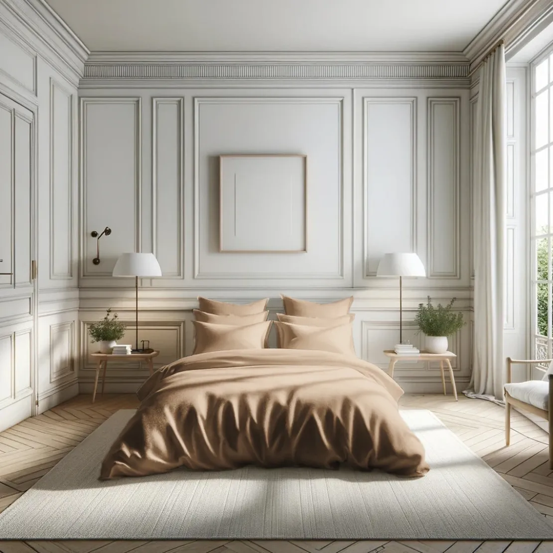 3S. x TertioHousse de couette percale de coton - Beige - Rosé