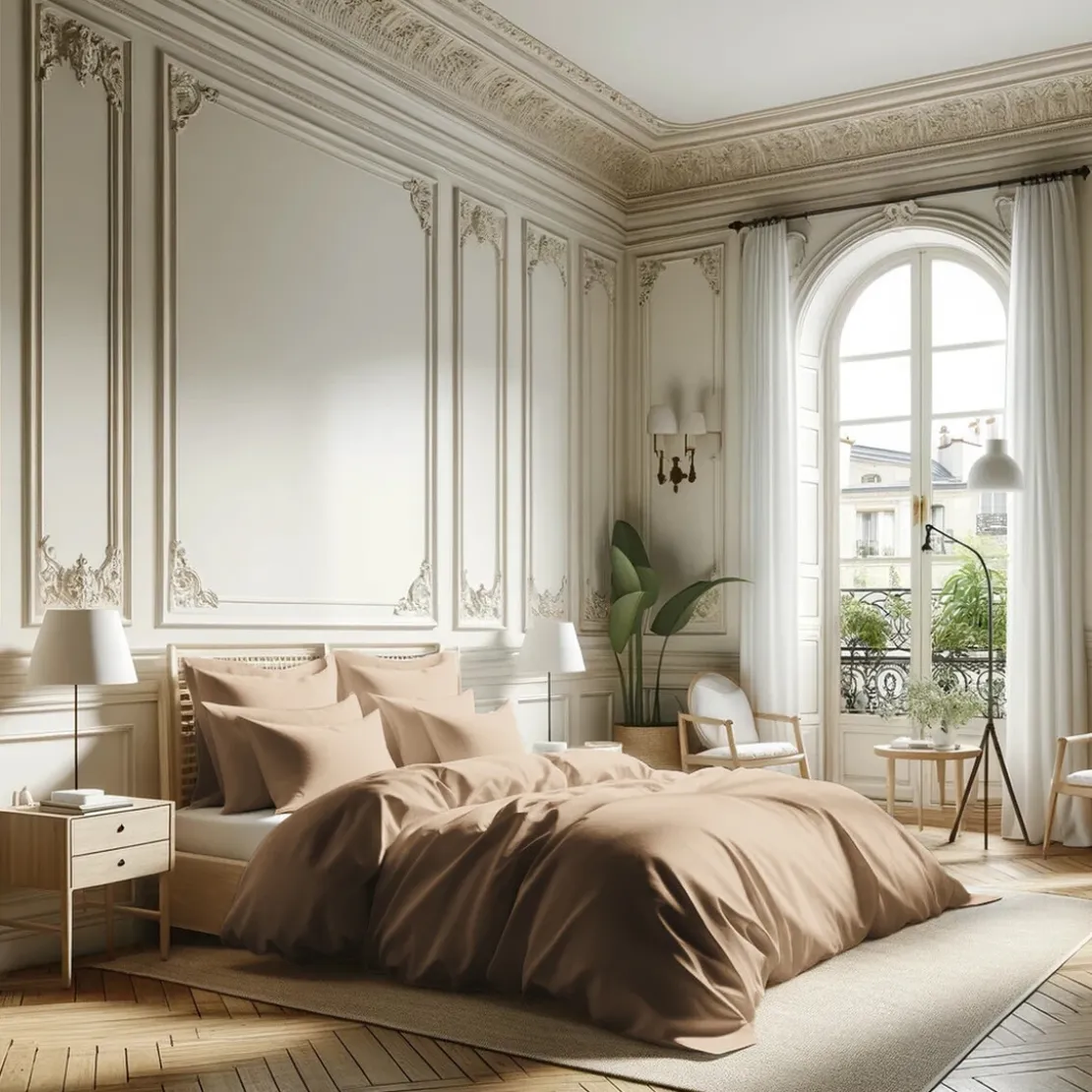 3S. x TertioHousse de couette percale de coton - Beige - Rosé