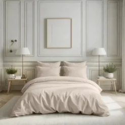 3S. x TertioHousse de couette percale de coton - Beige - Ficelle