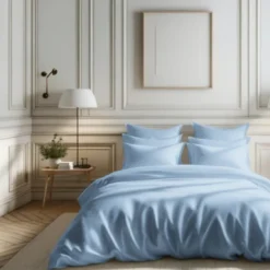 3S. x TertioHousse de couette percale de coton - Bleu - Ciel