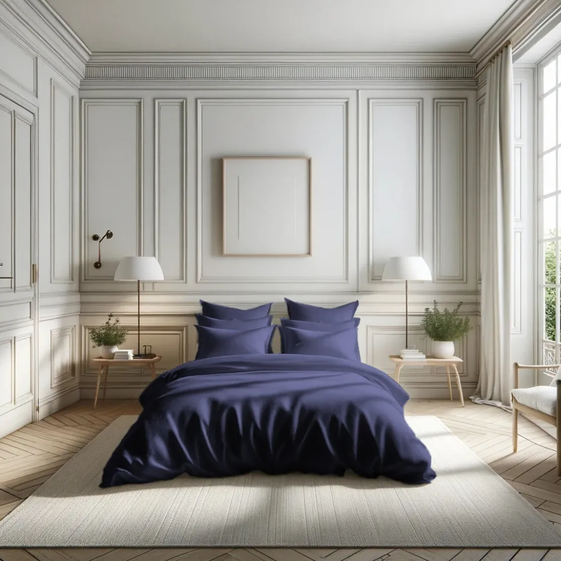 3S. x TertioHousse de couette percale de coton - Bleu - Indigo