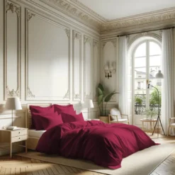 3S. x TertioHousse de couette percale coton - Bordeaux - Rouge vin