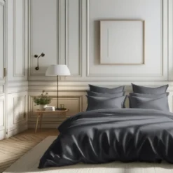3S. x TertioHousse de couette percale de coton - Gris - Anthracite