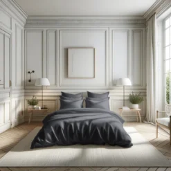 3S. x TertioHousse de couette percale de coton - Gris - Anthracite