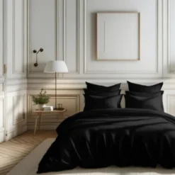 3S. x TertioHousse de couette percale de coton - Noir