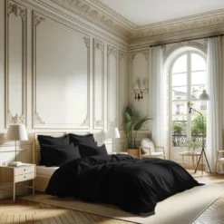 3S. x TertioHousse de couette percale de coton - Noir