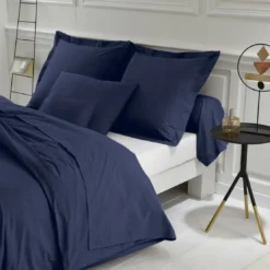3S. x TertioHousse de couette unie polycoton - Bleu - Indigo