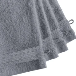 3S. x TertioLot de 4 gants de toilette en coton éponge 600 gm² - bleu orage