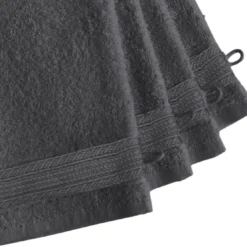 3S. x TertioLot de 4 gants de toilette en coton éponge 600 gm² - anthracite