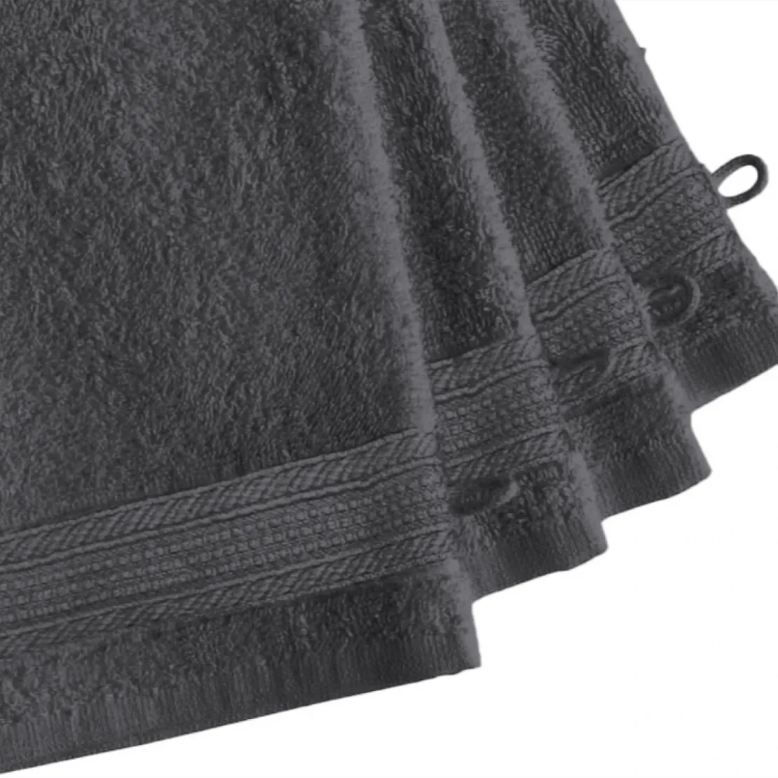 3S. x TertioLot de 4 gants de toilette en coton éponge 600 gm² - anthracite