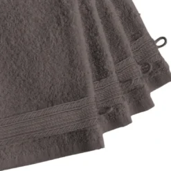 3S. x TertioLot de 4 gants de toilette en coton éponge 600 gm² - chocolat