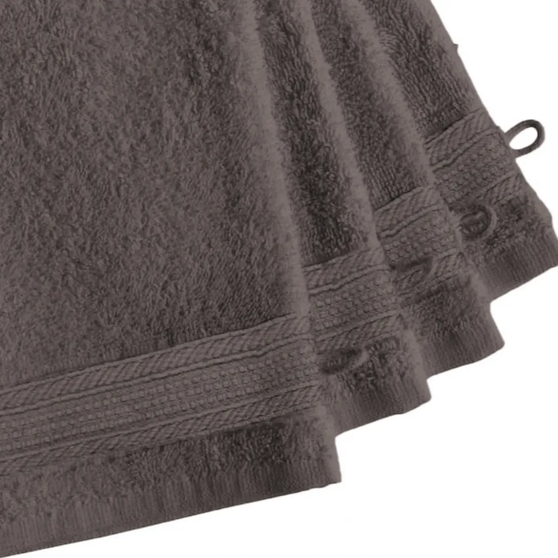 3S. x TertioLot de 4 gants de toilette en coton éponge 600 gm² - chocolat
