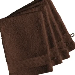 3S. x TertioLot de 4 gants de toilette en coton éponge 600 gm² - taupe