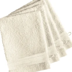 3S. x TertioLot de 4 gants de toilette en coton éponge 600 gm² - écru