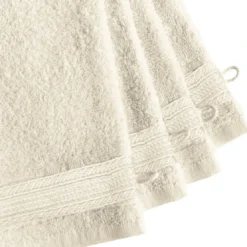 3S. x TertioLot de 4 gants de toilette en coton éponge 600 gm² - écru