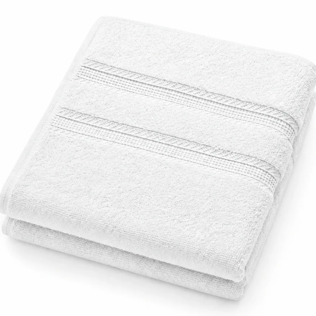 3S. x TertioLot de 2 serviettes de bain en coton éponge 600 gm² - blanc