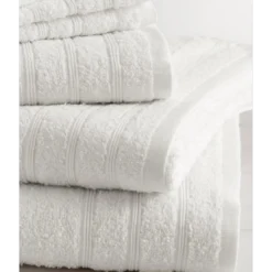 3S. x TertioLot de 2 serviettes de bain en coton éponge 600 gm² - blanc
