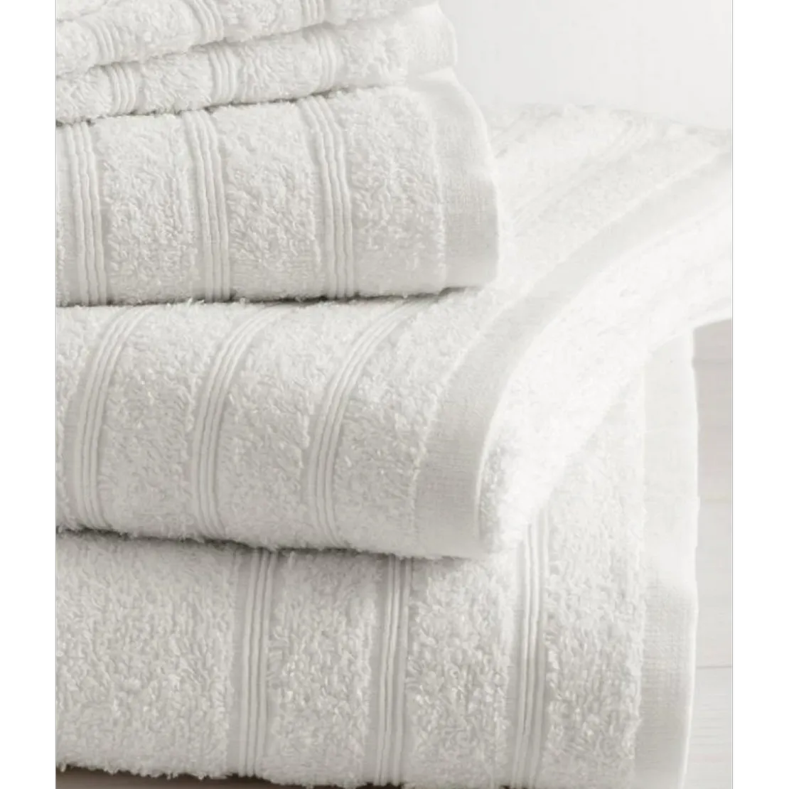3S. x TertioLot de 2 serviettes de bain en coton éponge 600 gm² - blanc