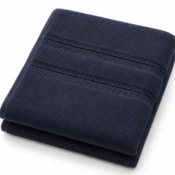3S. x TertioLot de 2 serviettes de bain en coton éponge 600 gm²- bleu indigo
