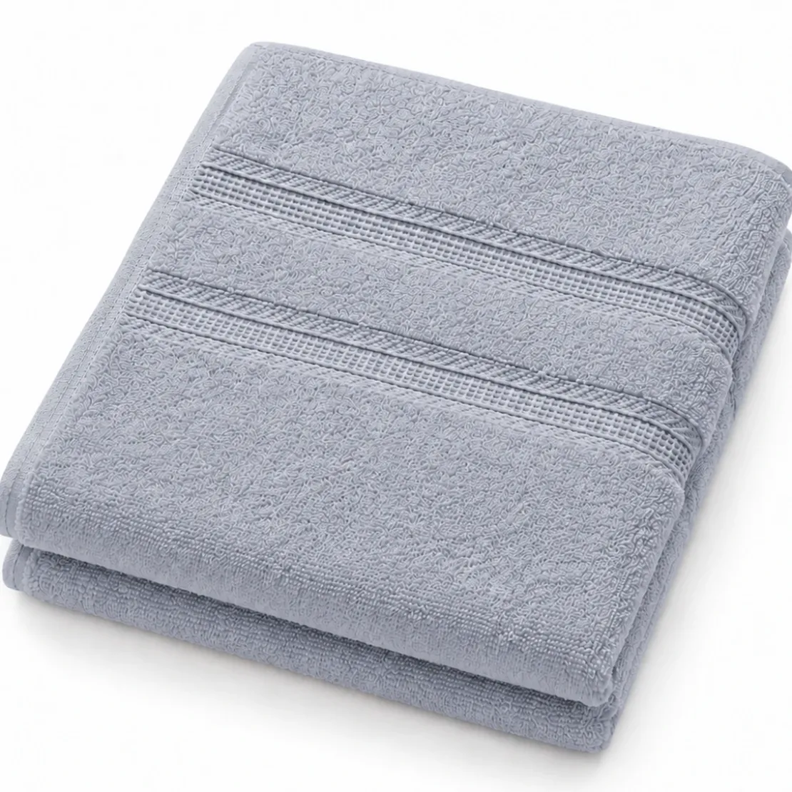 3S. x TertioLot de 2 serviettes de bain en coton éponge 600 gm² - bleu orage