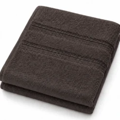 3S. x TertioLot de 2 serviettes de bain en coton éponge 600 gm² - chocolat
