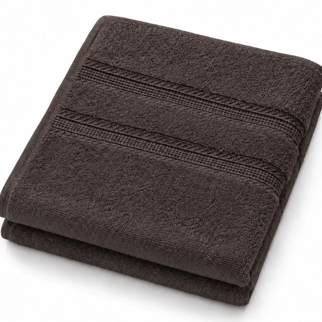 3S. x TertioLot de 2 serviettes de bain en coton éponge 600 gm² - chocolat