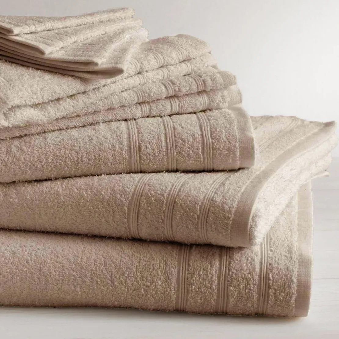 3S. x TertioLot de 2 serviettes invité en coton éponge 600 gm² - écru