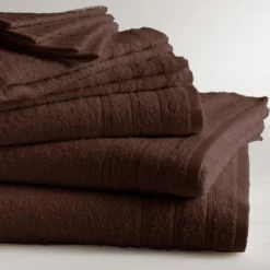 3S. x TertioLot de 2 serviettes invité en coton éponge 600 gm² - chocolat