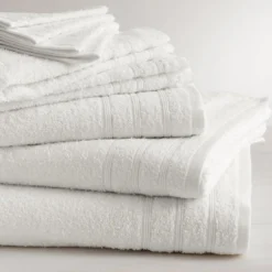 3S. x TertioLot de 2 serviettes invité en coton éponge 600 gm² - blanc