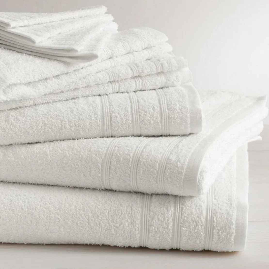 3S. x TertioLot de 2 serviettes invité en coton éponge 600 gm² - blanc