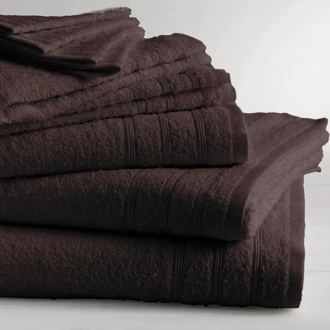 3S. x TertioLot de 2 serviettes invité en coton éponge 600 gm² - taupe
