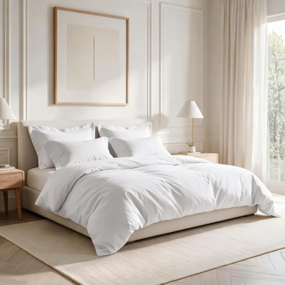 3S. x TertioParure Percale coton - Blanc