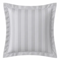 3S. x TertioParure Satin de coton 2 faces uni rayé- Gris perle