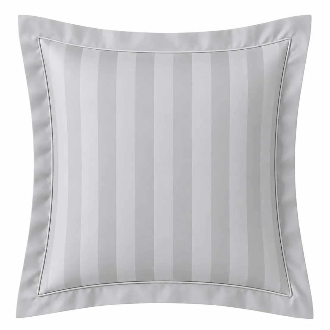 3S. x TertioParure Satin de coton 2 faces uni rayé- Gris perle