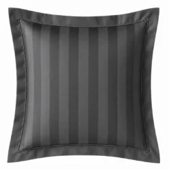3S. x TertioParure Satin de coton 2 faces unirayé - Gris - Anthracite