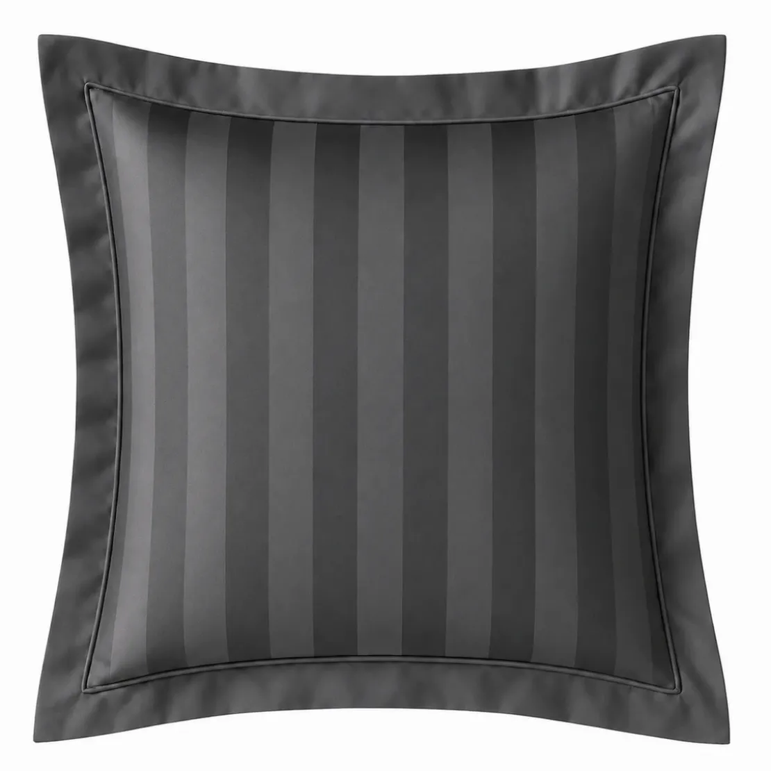 3S. x TertioParure Satin de coton 2 faces unirayé - Gris - Anthracite