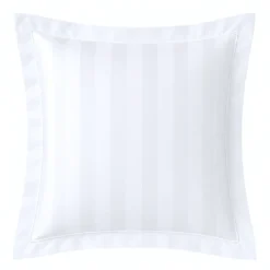 3S. x TertioParure Satin de coton 2 faces uni / rayé -Blanc