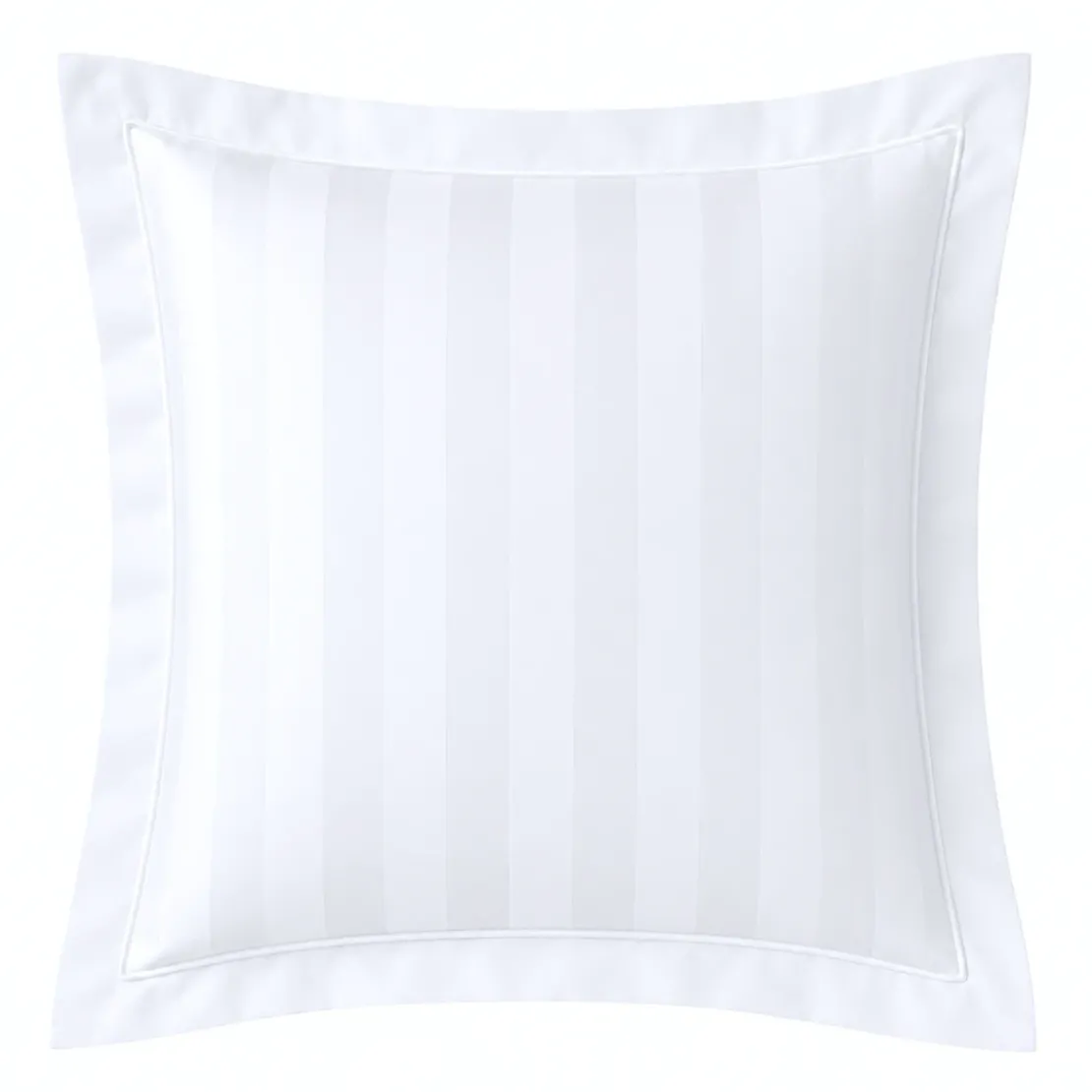 3S. x TertioParure Satin de coton 2 faces uni / rayé -Blanc