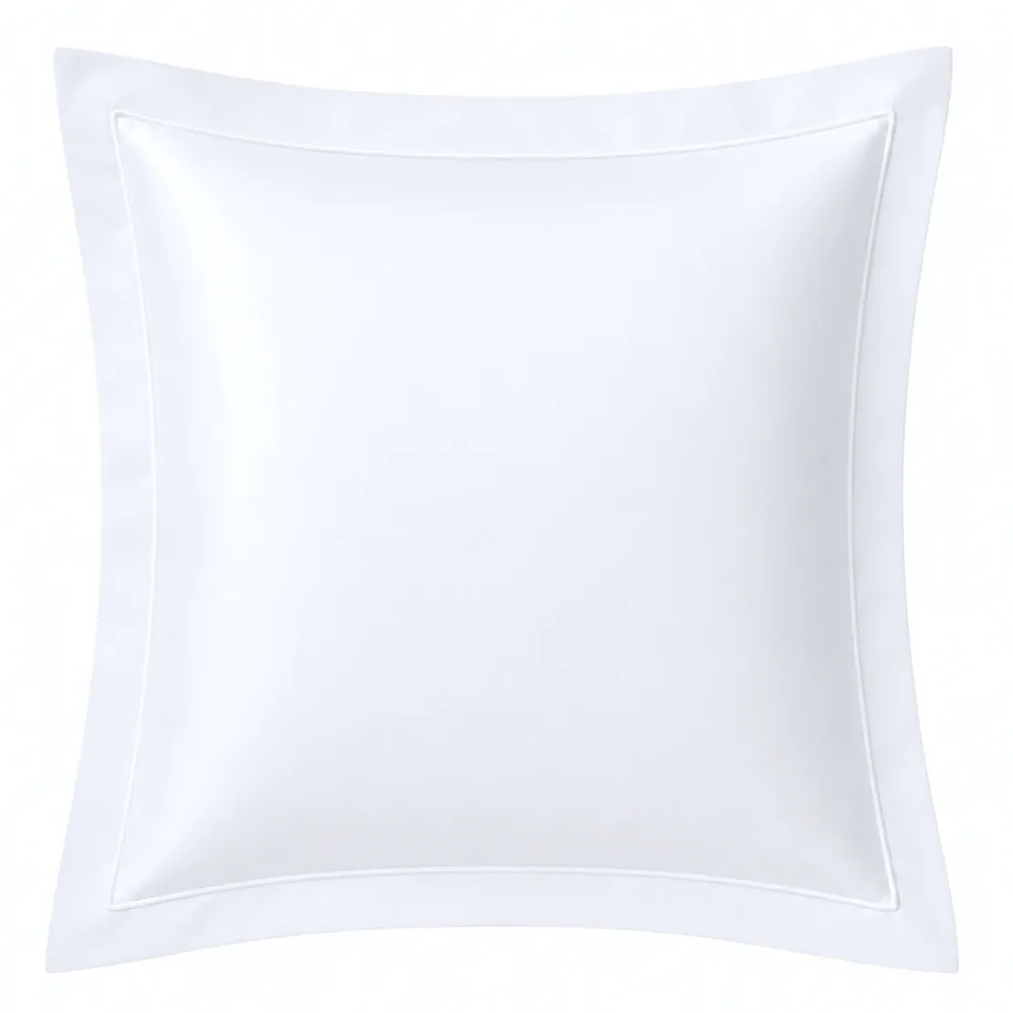 3S. x TertioParure Satin de coton 2 faces uni / rayé -Blanc
