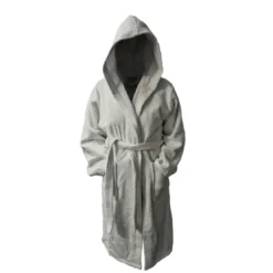 3S. x TertioPeignoir à capuche en coton éponge 470 gm² - gris perle