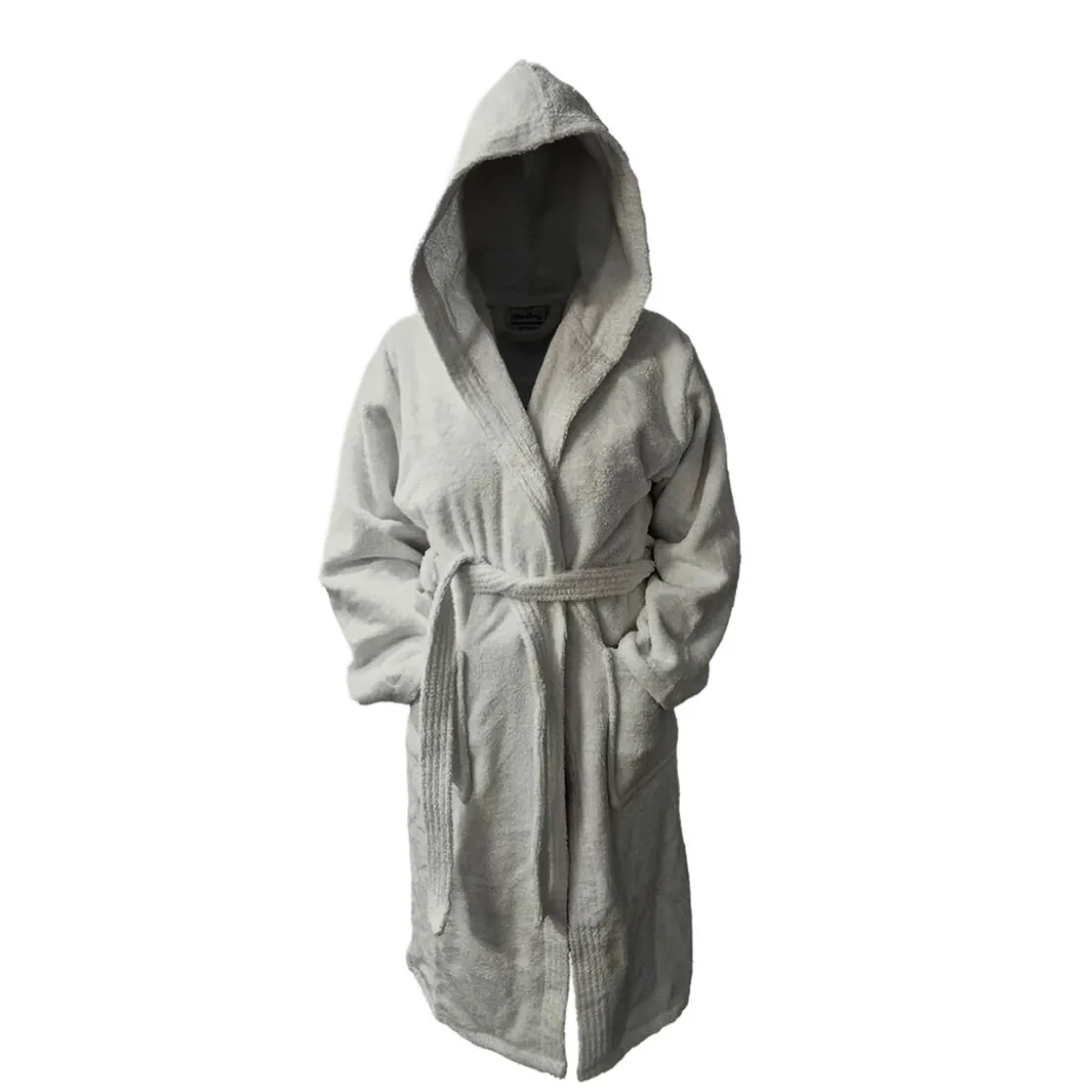 3S. x TertioPeignoir à capuche en coton éponge 470 gm² - gris perle